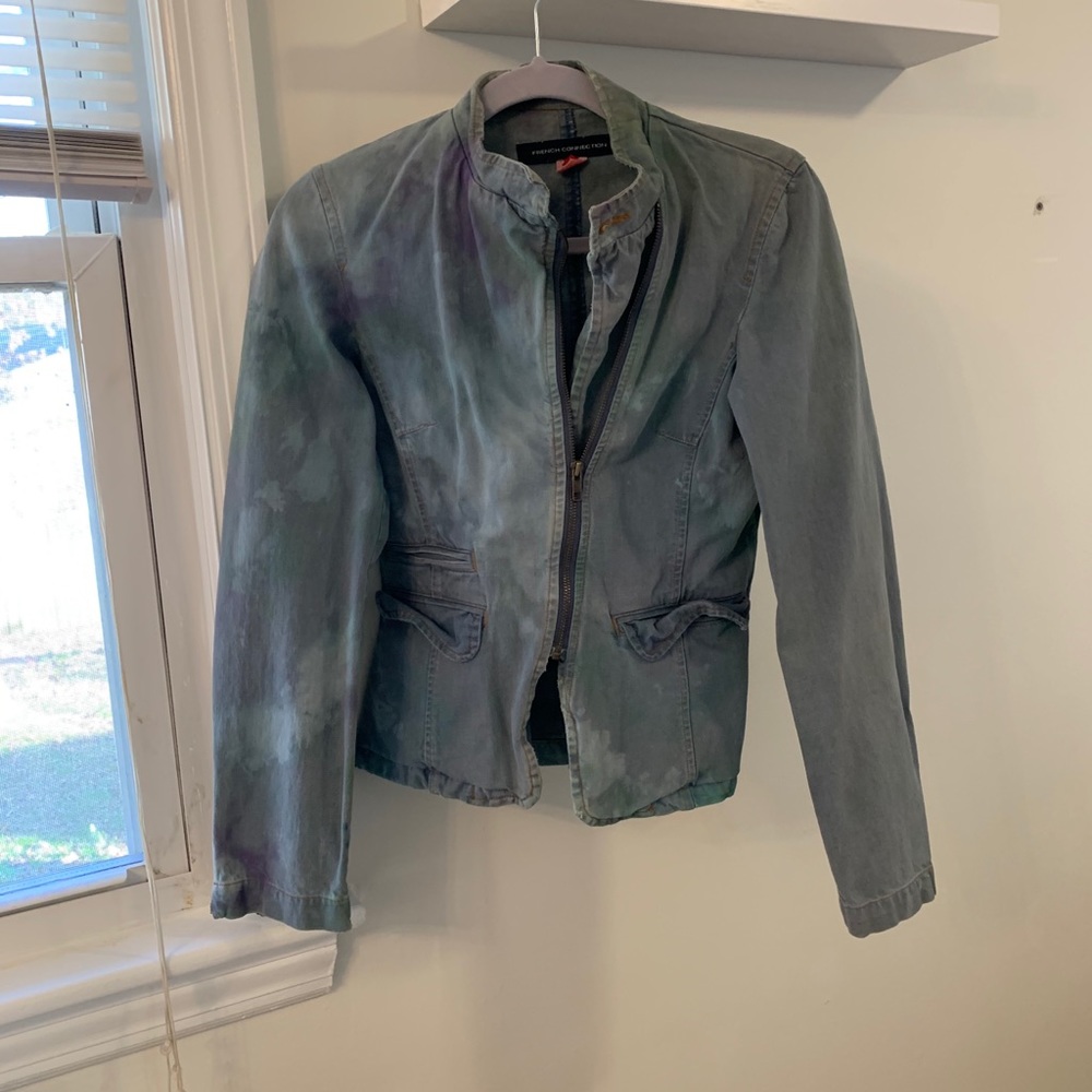 Jean Jacket with tie-dye design